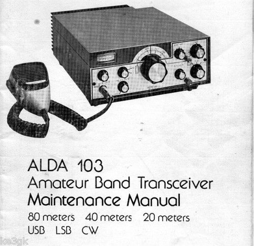 Alda 103 Ham Transceiver Maintenance Manual CD  