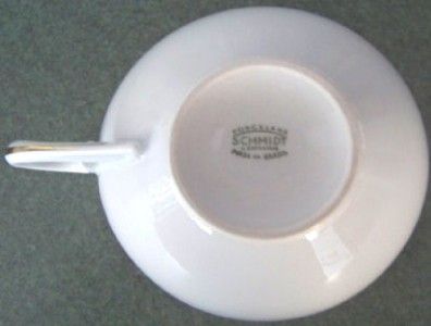 Schmidt Porcelain Coffee Tea Cup Snack Plate Set Brazil  