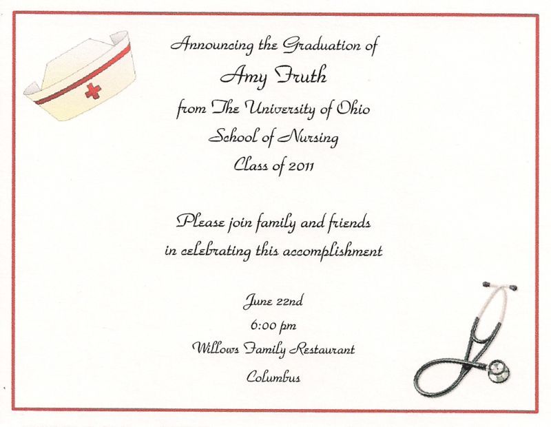 10 Nursing RN Graduation Party Invitations Personalized  