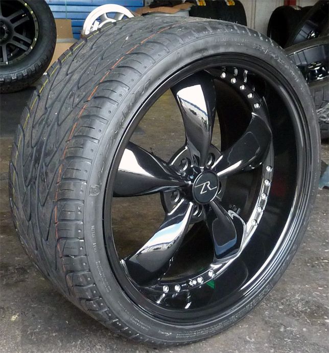 Black Mustang Bullitt Wheels 20x8.5 & 20x10 & Wide Tires 2005 2012 