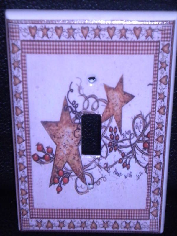 Linda Spivey HEARTS and STARS LIGHT SWITCH COVER decor  