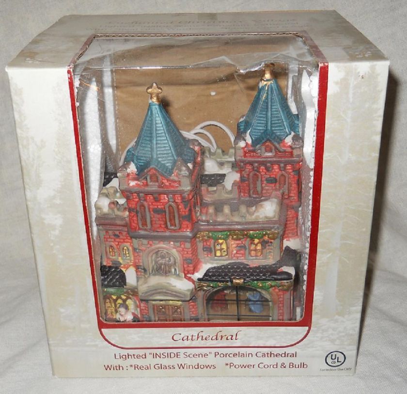 Enchanted Christmas Village Cathedral (Lighted Inside scene 