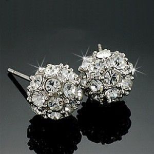 Beautiful ball Swarovski Crystal stud earrings  