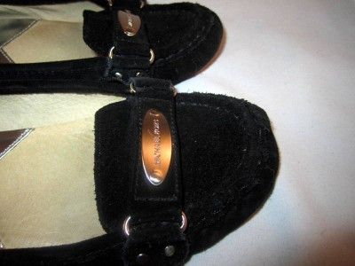 MICHAEL KORS black leather suede shoes flats loafers size 7.5 M 