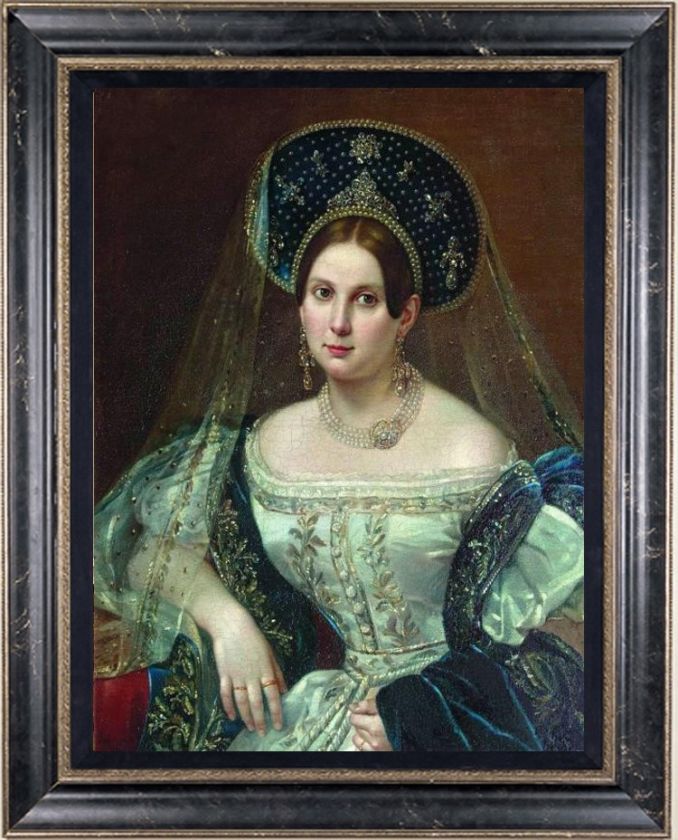 Old Master Art Antique Oil Painting female Portrait Noblewoman 24x36 