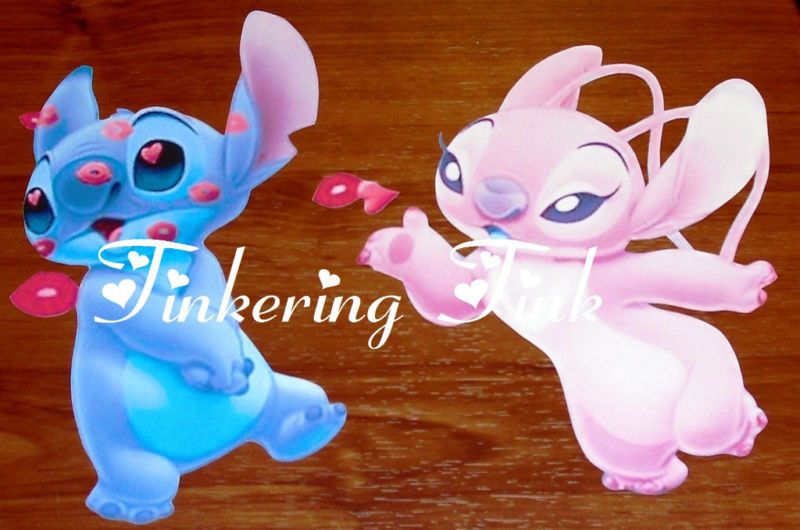 STITCH AND ANGEL WALL STICKERS LILO PAPER PIECING  