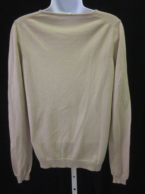 You are bidding on a PRADA Beige Wool Silk Button Front Cardigan 