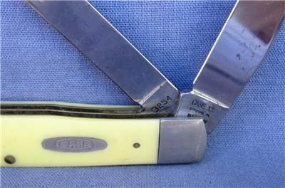 Case XX Bradford, PA. USA 1993 3254 2 Blade Trapper Knife   Yellow 