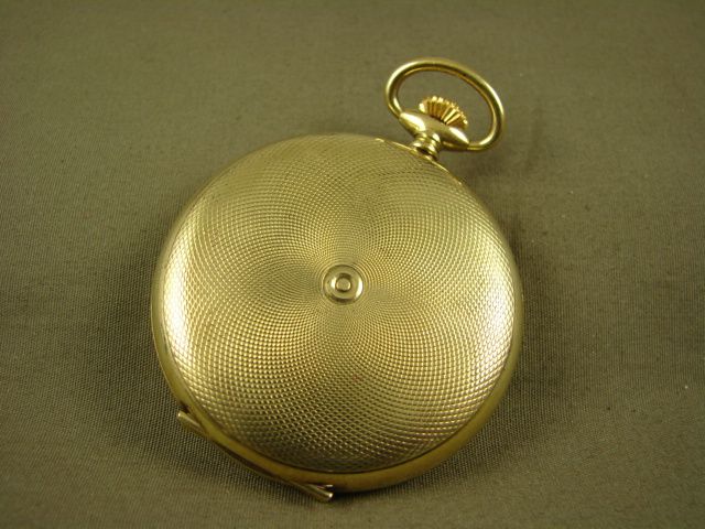 FANCY GOLD TONE BULOVA CARAVELLE HUNTER POCKET WATCH VINTAGE 1972 SIDE 