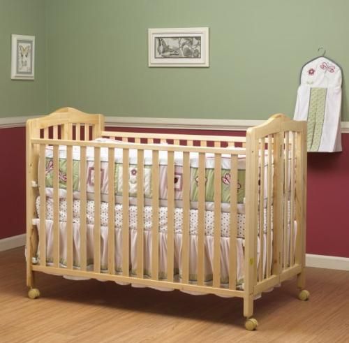New Orbelle Lisa 2 Level Full Size Folding Baby Crib w/ Casters 