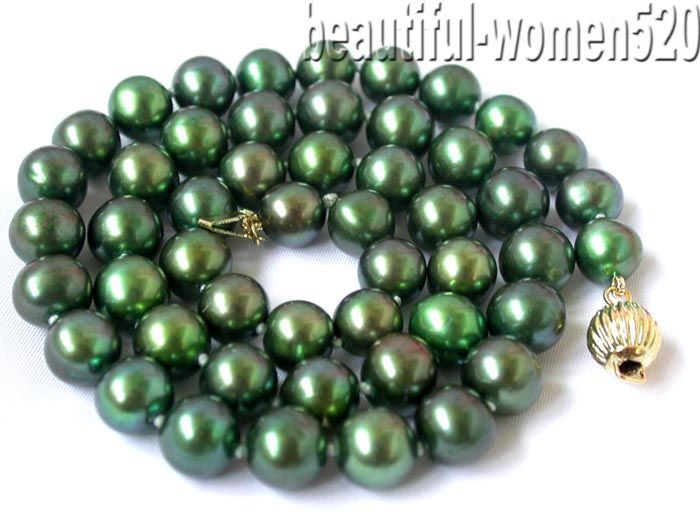 gems info nature beautiful 18 9mm green round freshwater pearl 