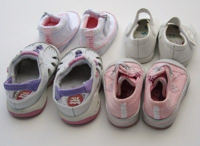 Lot 4 Carters Buster Brown Baby Girl Shoes Sz 1, 2, 3  