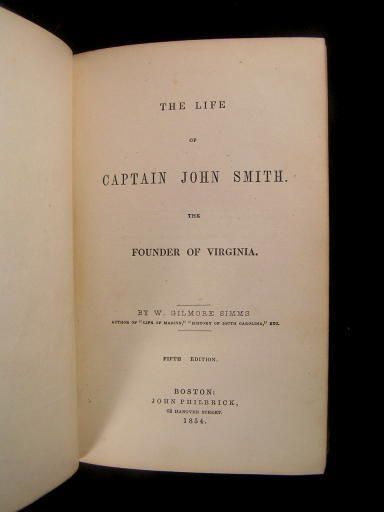 Life of Captain John Smith 1854 Simms illustrated Pocahontas Virginia 
