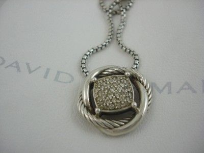 DAVID YURMAN 11MM .48 PAVE DIAMOND STERLING SILVER INFINITY NECKLACE 