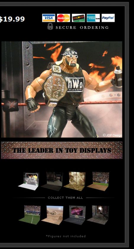 WWE, WWF, TNA ACTION FIGURE DISPLAYS Wrestling Diorama  