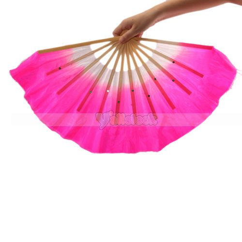 Imitation Silk Bamboo Folk Art Chinese Belly Dance Fans  