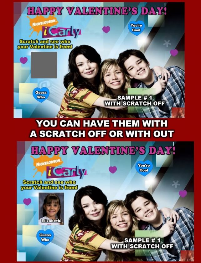 iCARLY VALENTINE CARDS *DISCOUNTS AVALIABLE WITH  TOO 