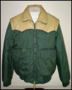 80s DEEP NORTH Insulated PUFFY SKI Jacket VEST Green M  